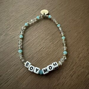 Little Words Project Beaded Bracelet with 'Boy Mom' Letter Beads